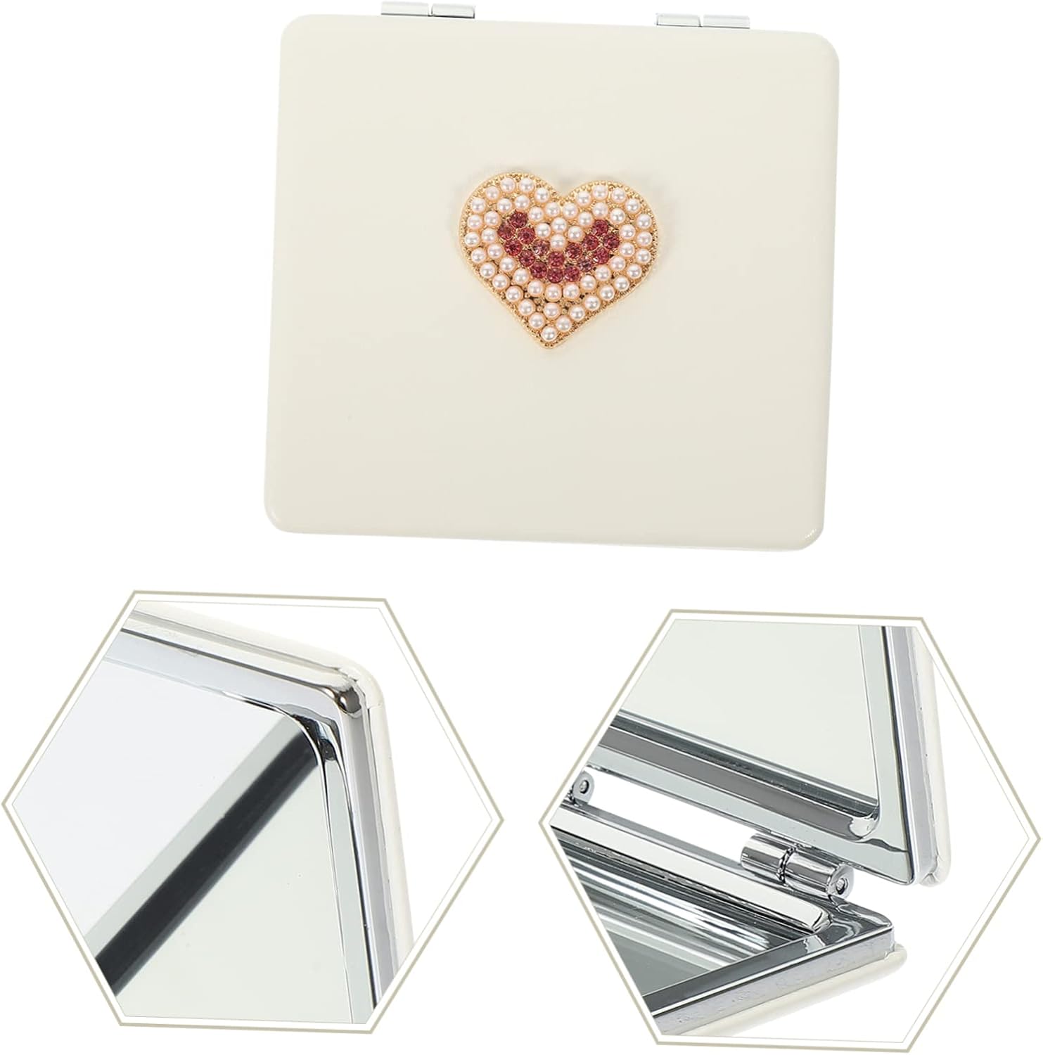 Portable Makeup Mirror Clamshell Compact for Travel and Daily Use