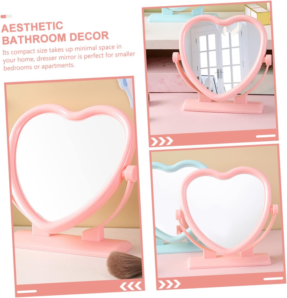 VICASKY Heart Shaped Double Sided Makeup Mirror