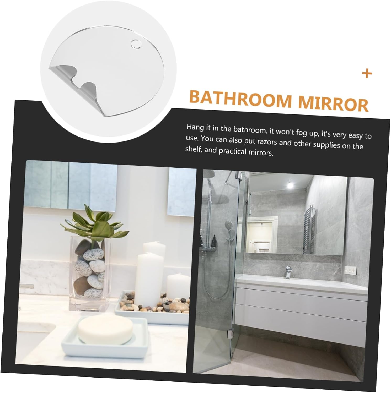 Mens Acrylic Fog-Free Travel Mirror 1