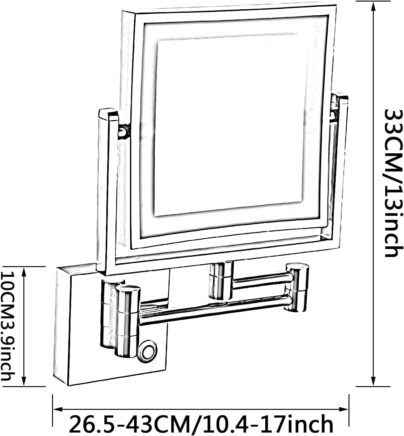 LED Wall Mounted Makeup Mirror with 360 Swivel and 3X Magnification 1