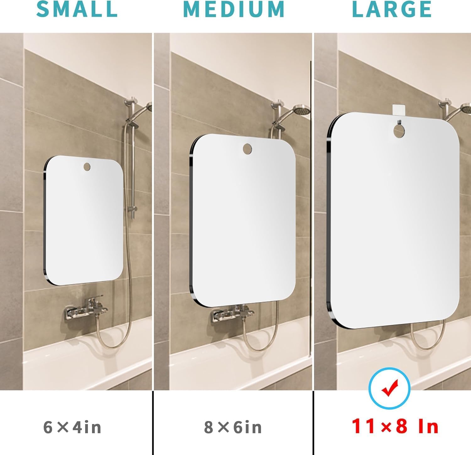 NKJVE Shatterproof Fogless Mirror for Shaving and Makeup
