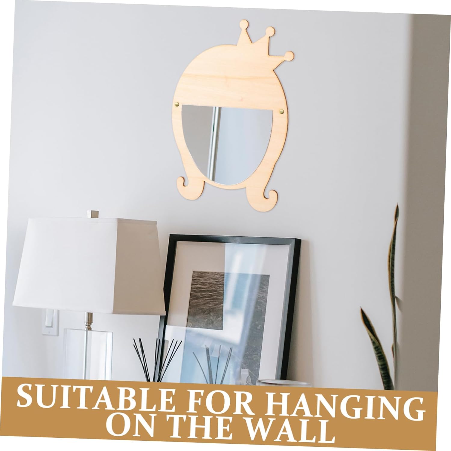 Cute Wooden Makeup Mirror for Girls Home Decor
