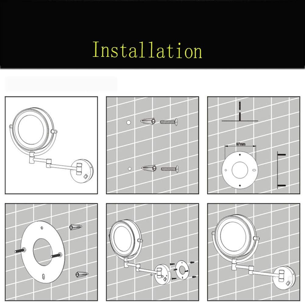 8 Inch LED Makeup Mirror with Magnification and Locking Suction