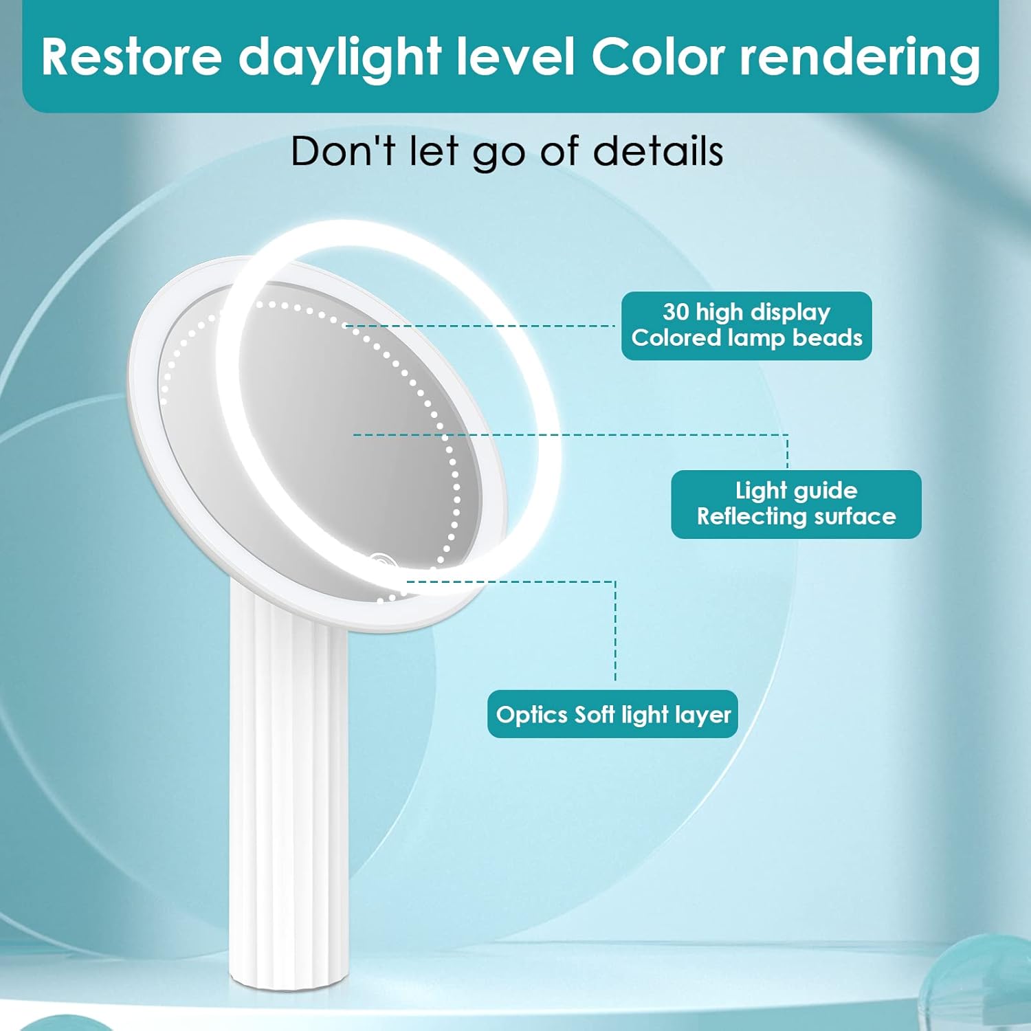 KerMiCi LED Makeup Mirror with Touch Sensor and Suction Base