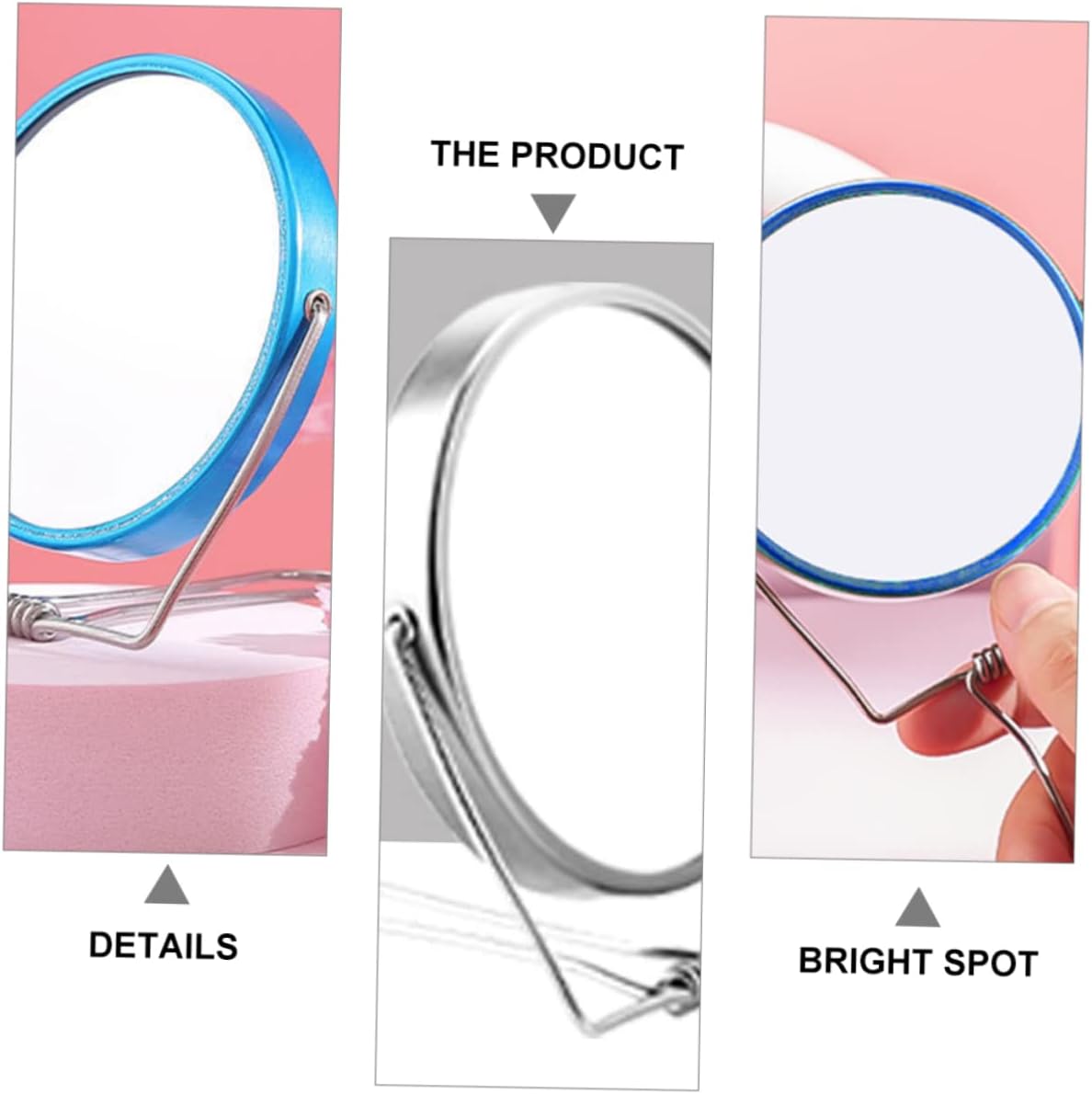 Double-Sided Portable Round Cosmetic Mirror for Girls