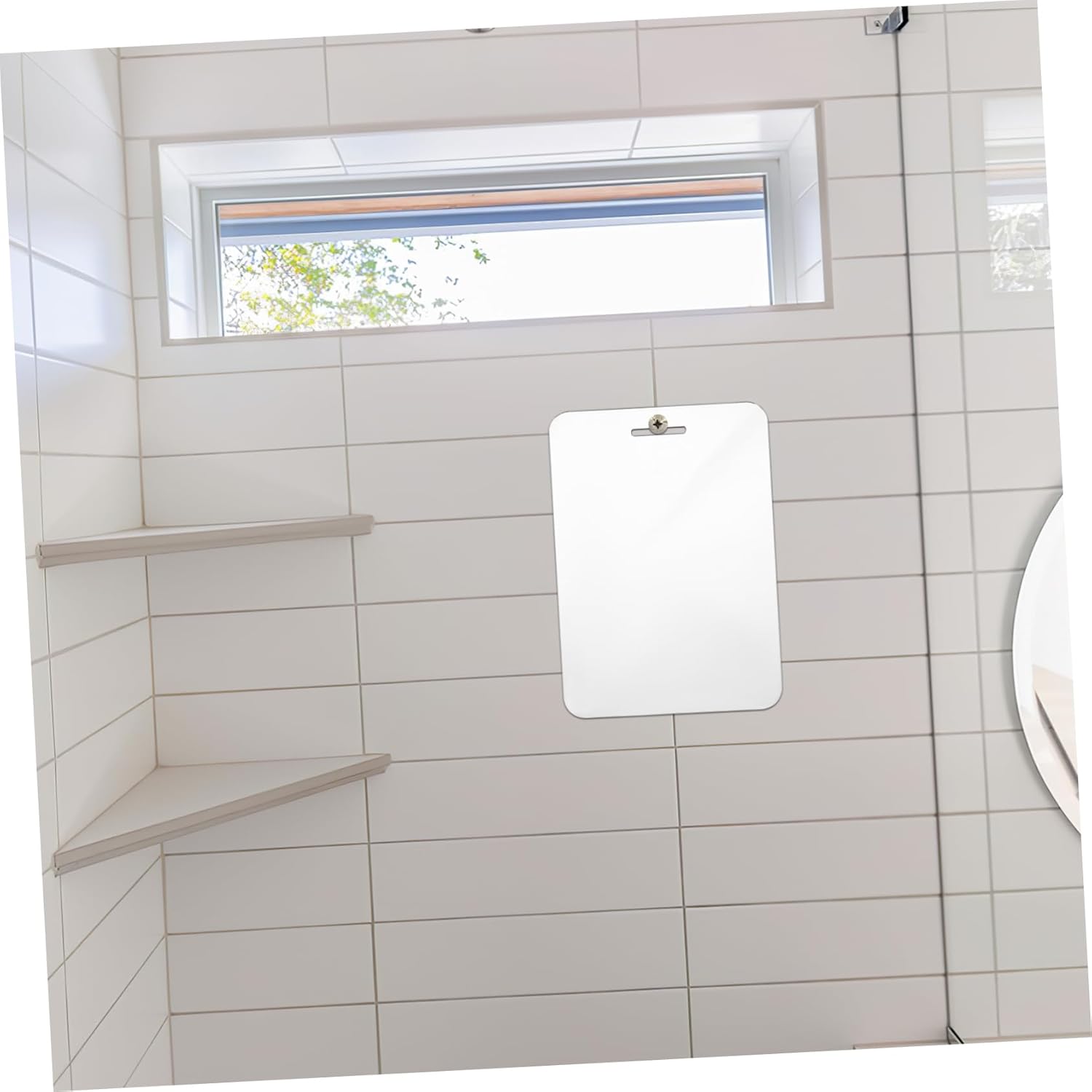 Large 30x20cm Shatterproof Fogless Acrylic Mirror for Bathroom Shaving Makeup Travel