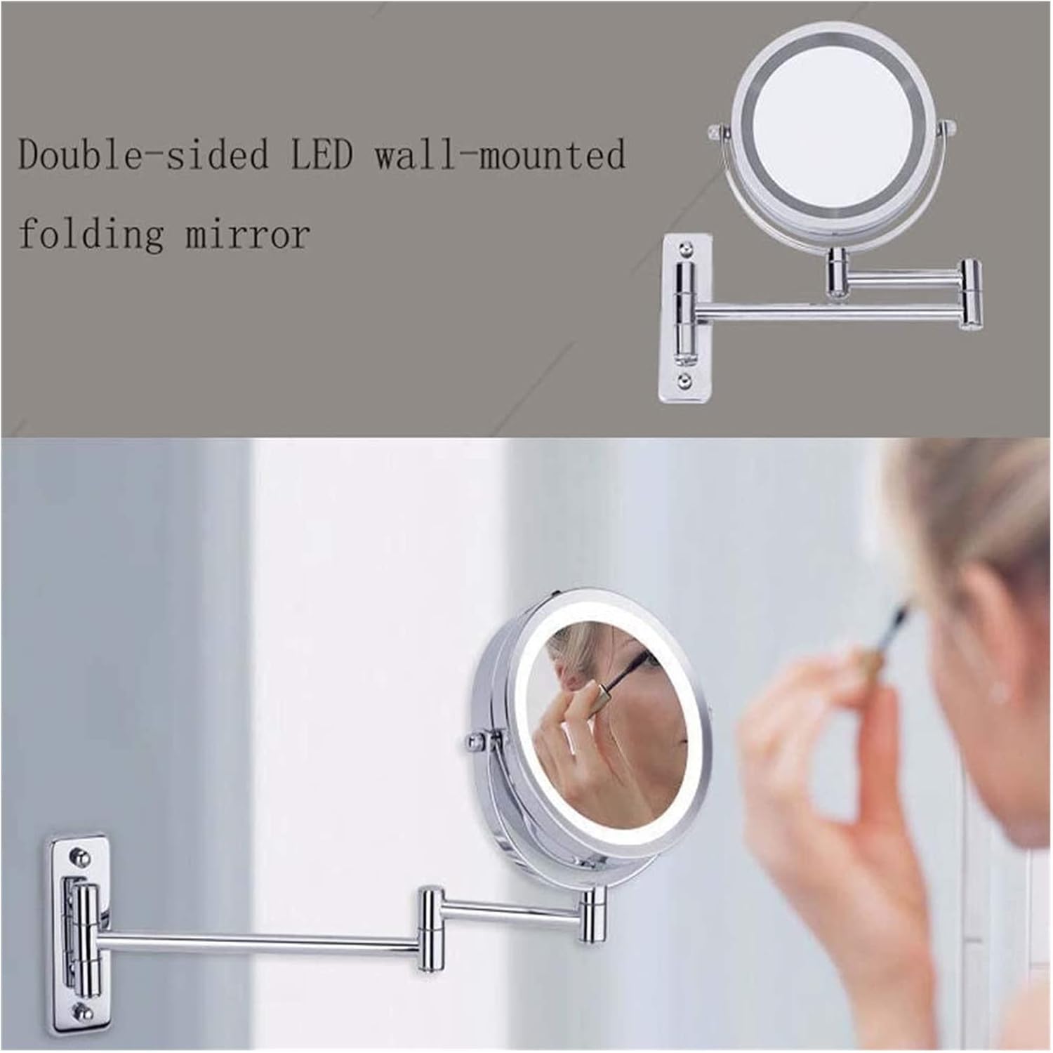 KARFRI Wall-Mounted Vanity Mirror with LED Light 1