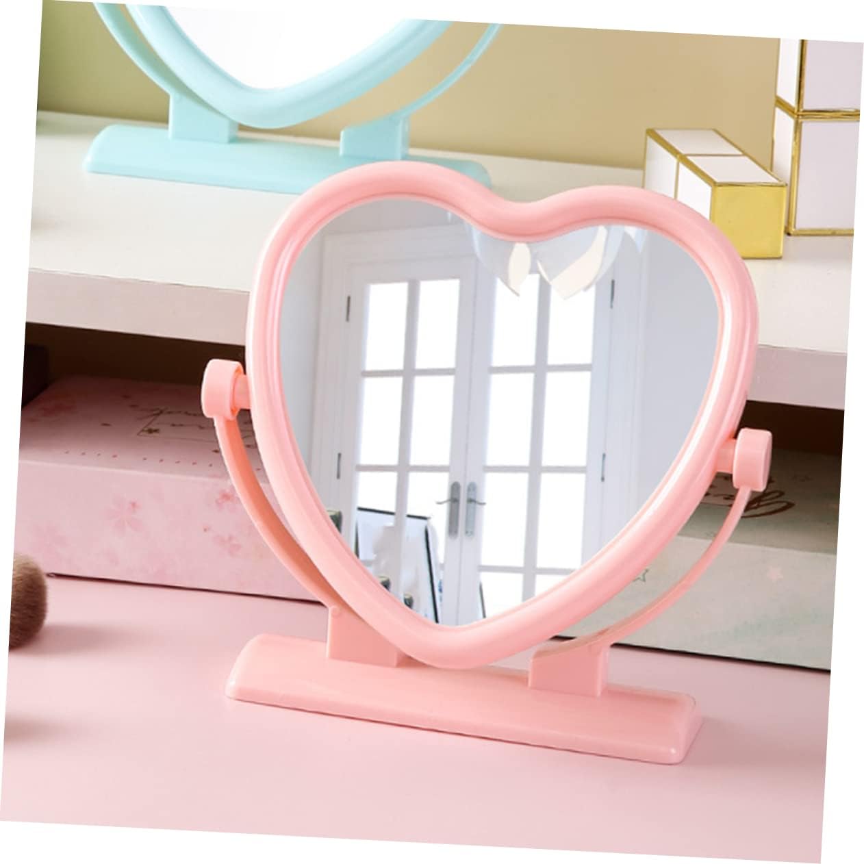 Didiseaon Heart Shaped Double-Sided Makeup Mirror 1