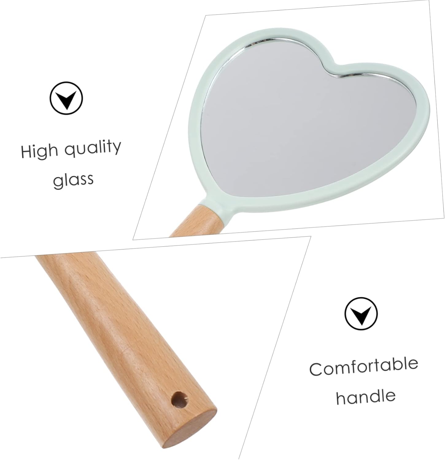 GALPADA Heart Shaped Makeup Mirror - Lightweight Stylish