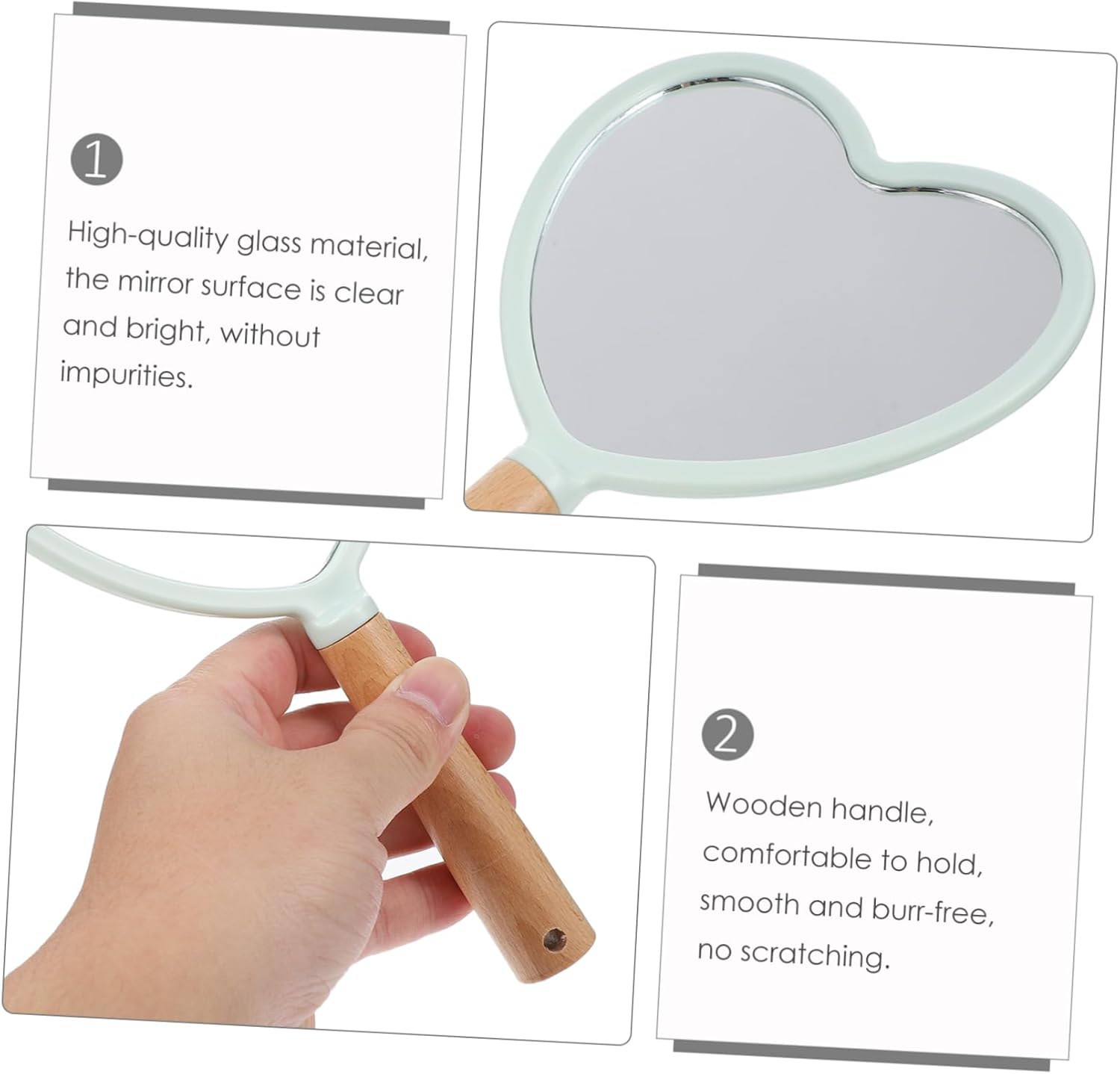 GALPADA Heart Shaped Makeup Mirror - Lightweight Stylish