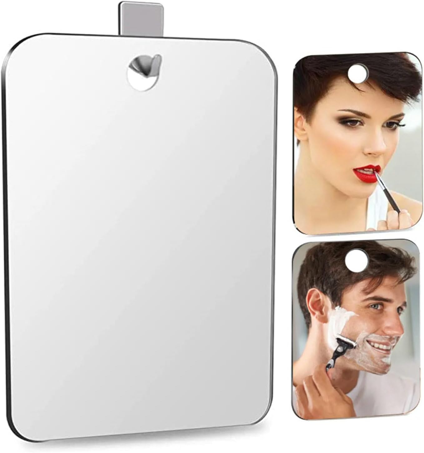Cuteam Portable Makeup Mirror with Anti-Fog Adhesive Hook