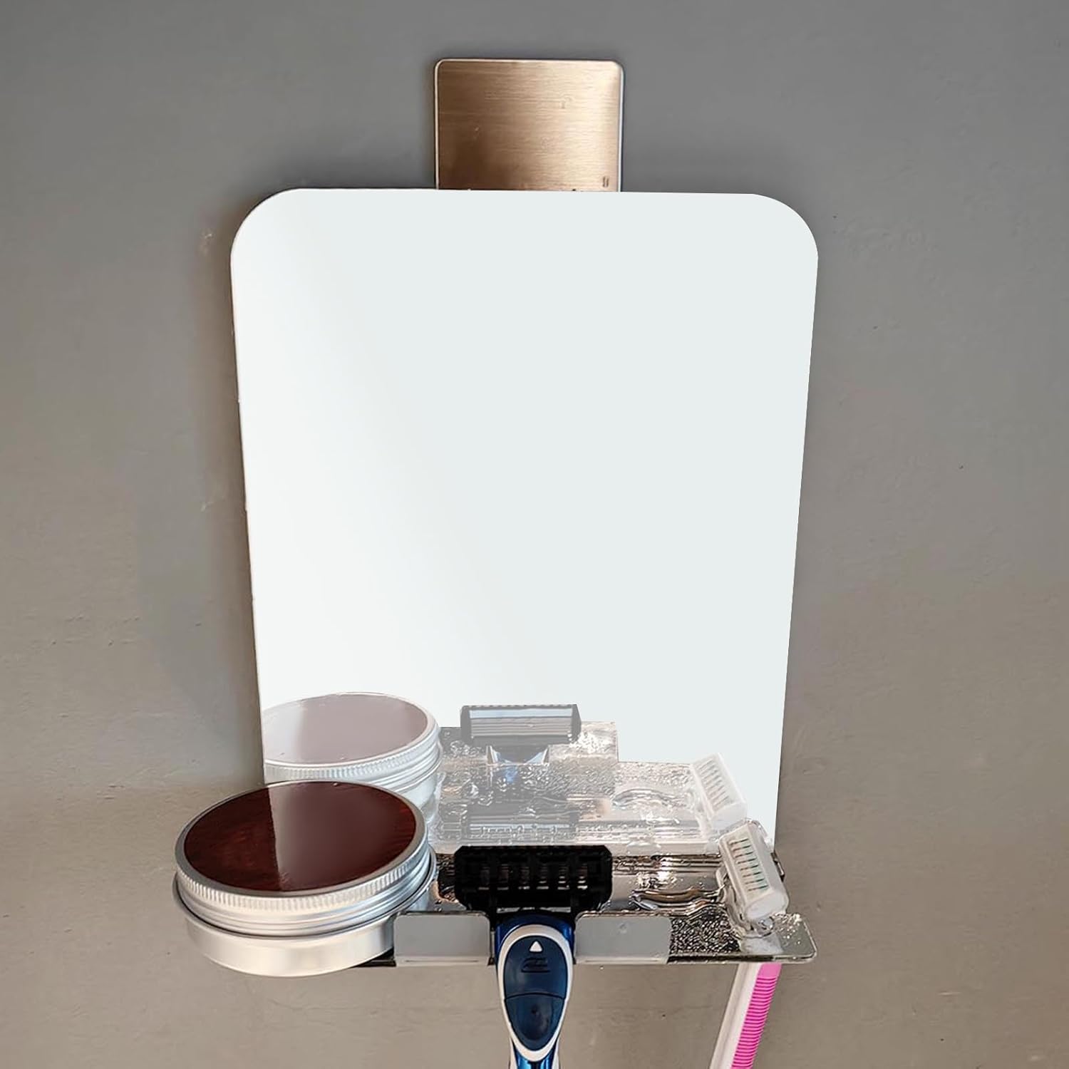 AOKID Fogless Shower Mirror with Squeegee and Dual Mounting Options 1
