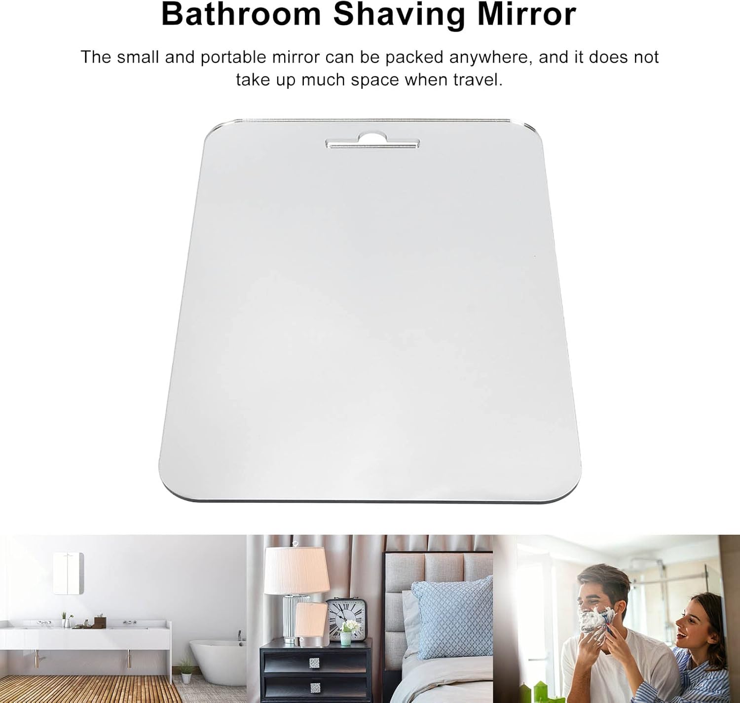 Stainless Steel Shower Mirror with Anti-Fog Coating 1