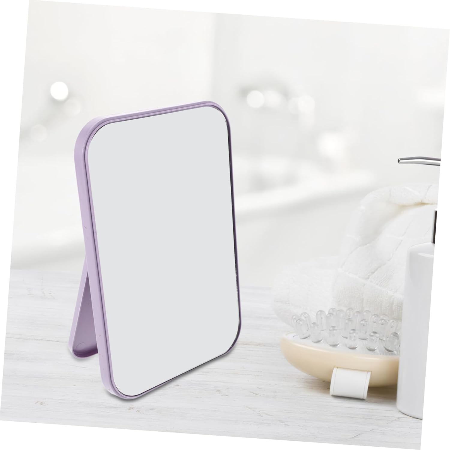 WRITWAA 2pcs Portable Makeup Mirror with Stand
