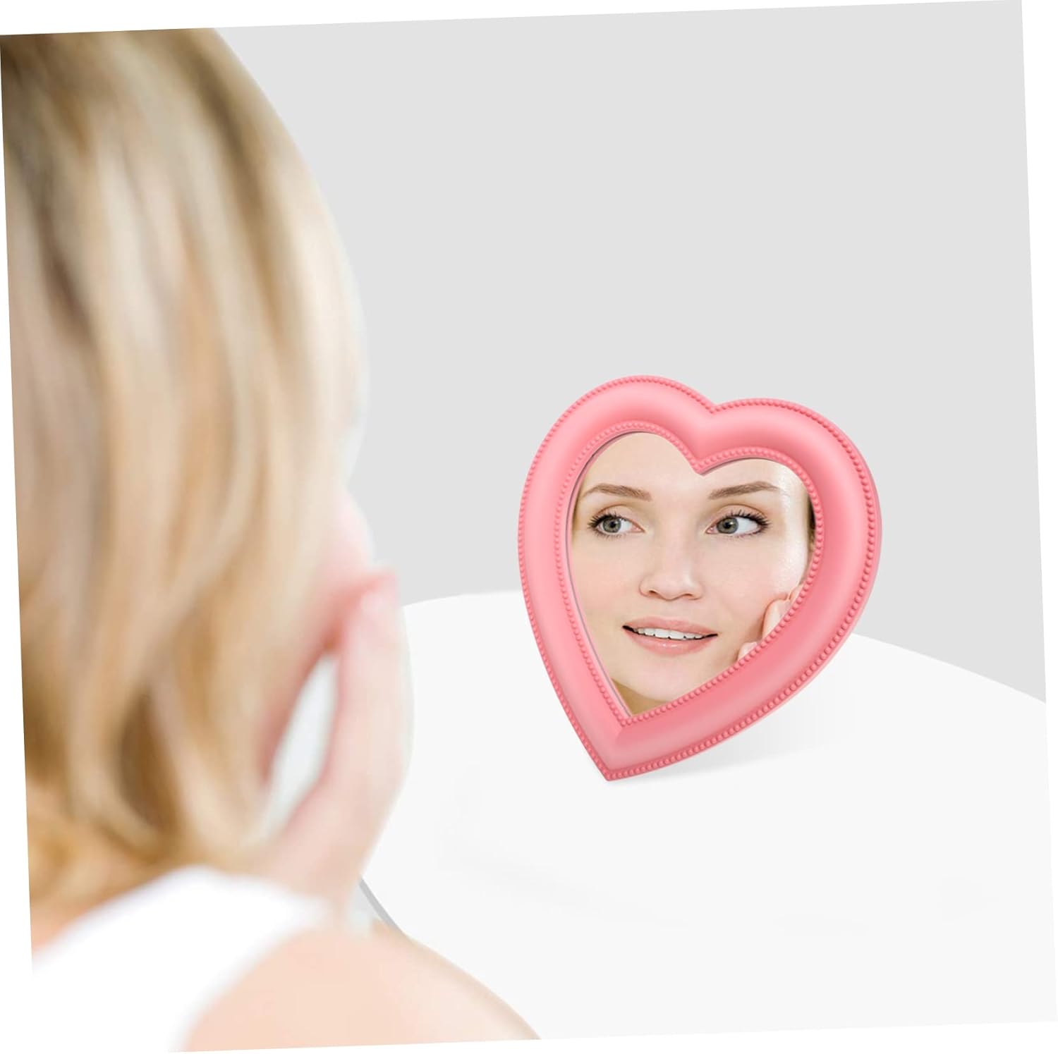 DOITOOL Heart Shape Standing Mountable Mirror Dual-Purpose Makeup