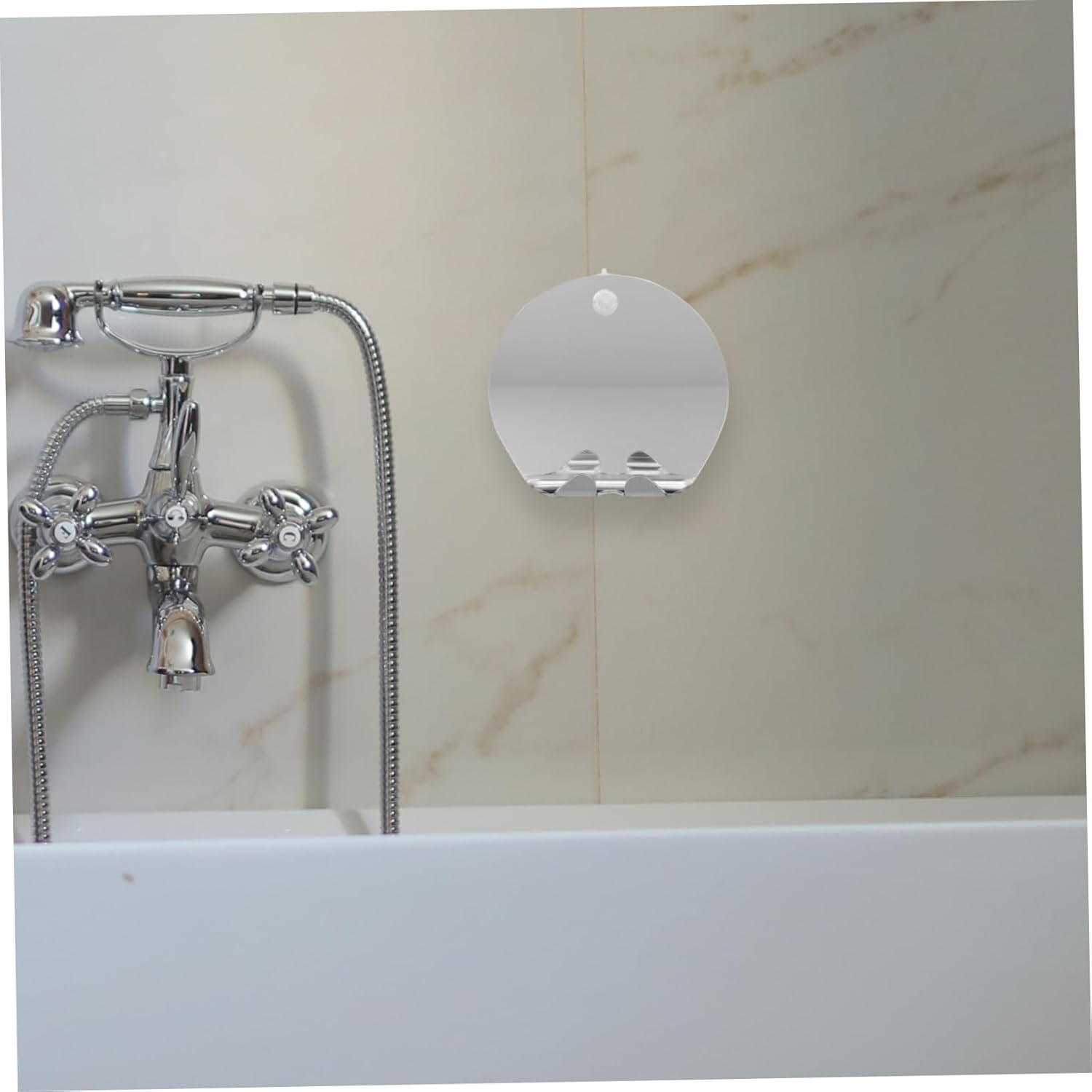 Portable Bathroom Mirror with Suction Cups and Anti-Fog Design