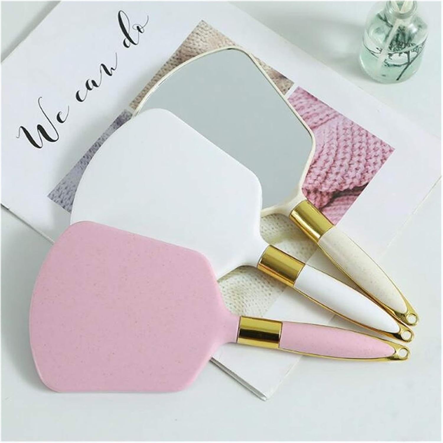 SUNESA Makeup Mirror 2pc Gold Rechargeable Lighted Mirror