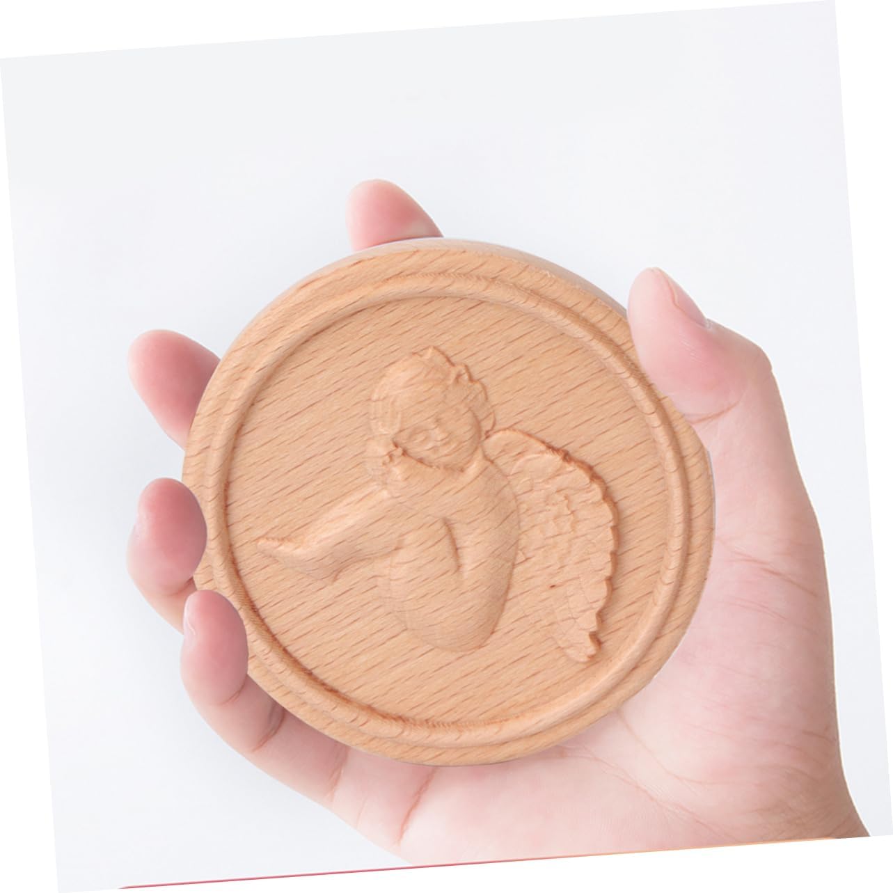 FRCOLOR Retro Style Carved Angel Cosmetic Mirror
