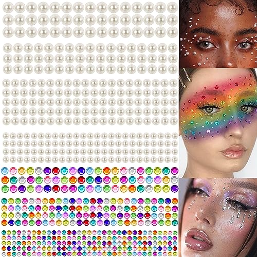 LAPOHI 4368 Pcs Rainbow Rhinestones Face Gems for Makeup Eyes
