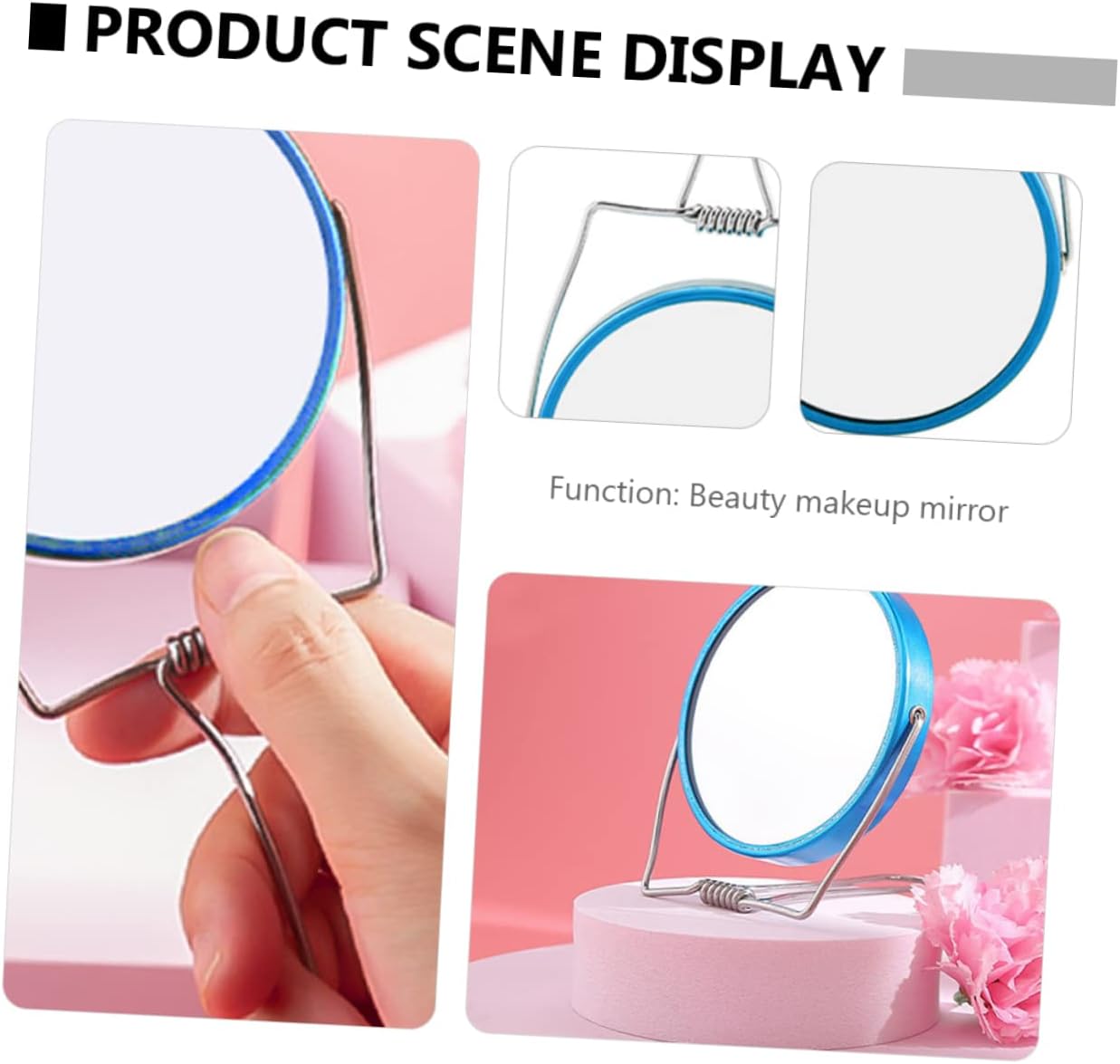 Elegant Round Double Sided Makeup Mirror Portable Easy to Clean