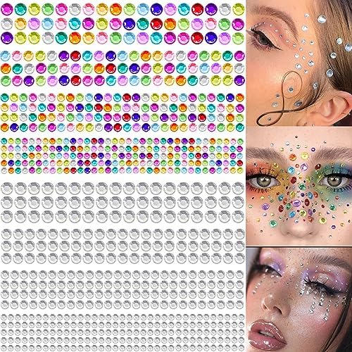 3584 Pcs Rainbow Rhinestones for Makeup Eyes Face Gems
