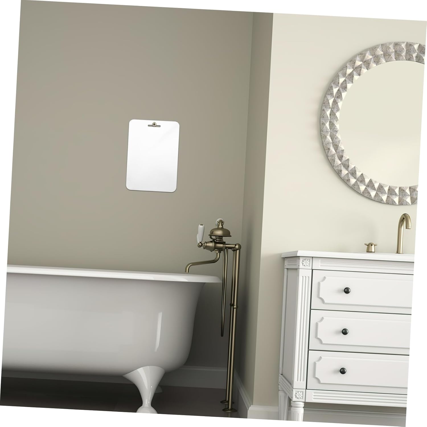 Fogless Acrylic Mirror 30x20cm Shaving Mirror Padlock Shatterproof for Women