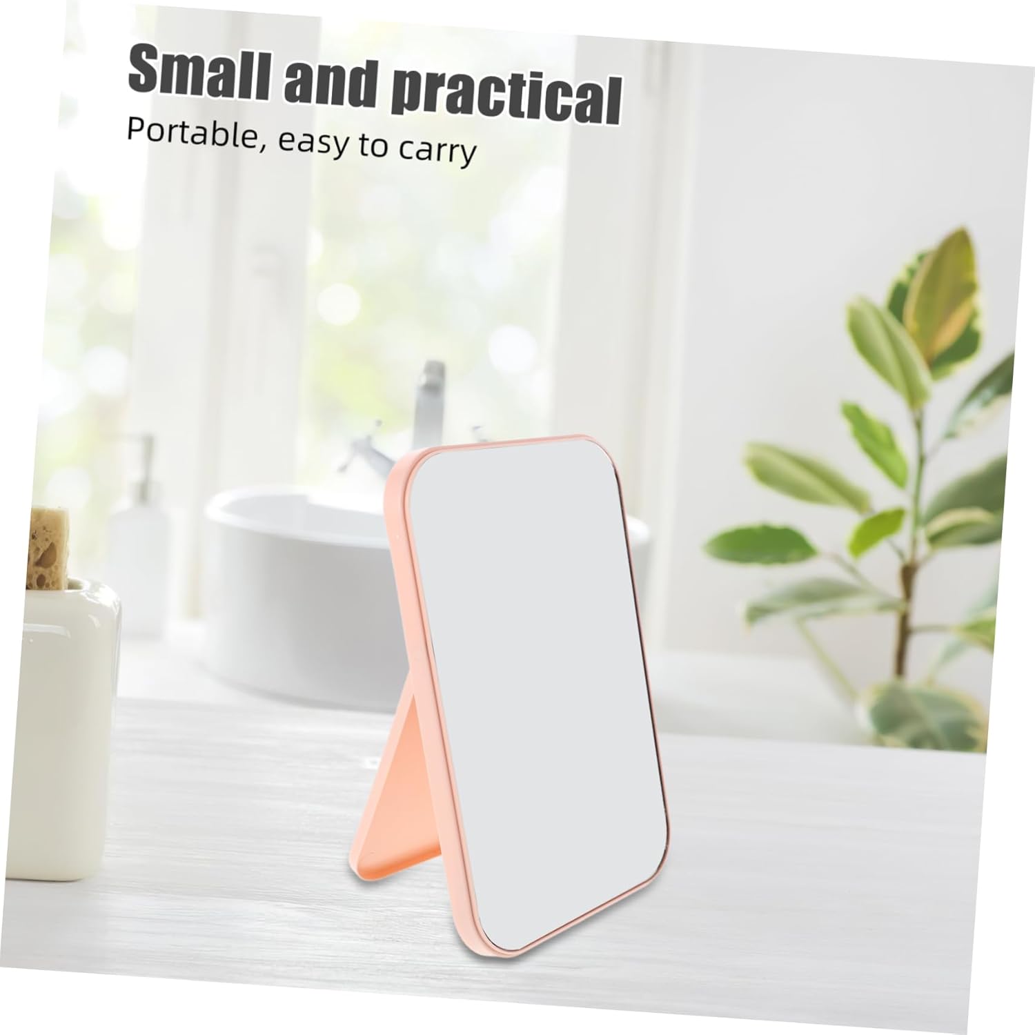 2pcs Portable Makeup Mirror with Wall Mount and Desktop Stand 1
