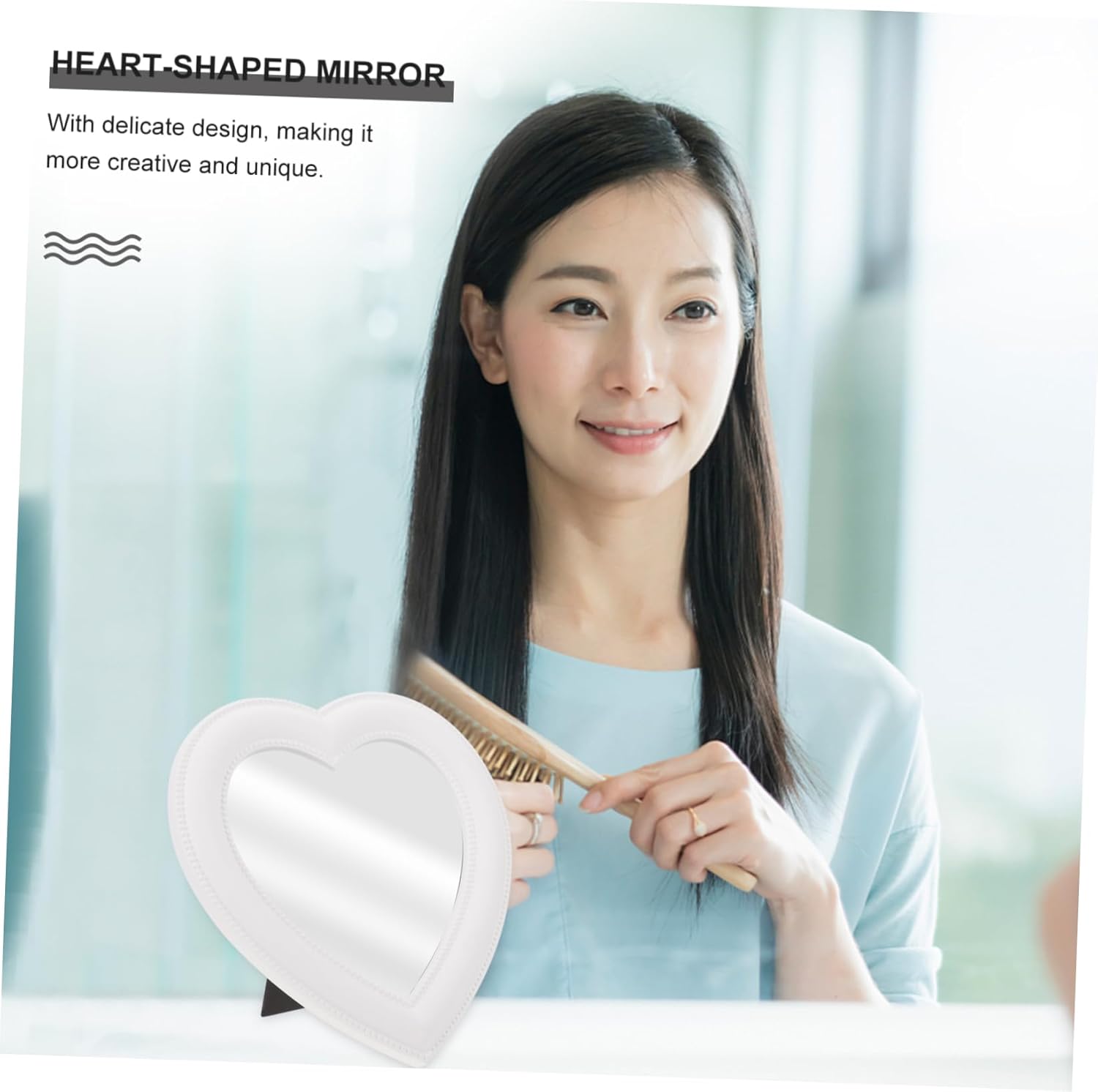 Heart Shaped Wall Mirror for Makeup Vanity