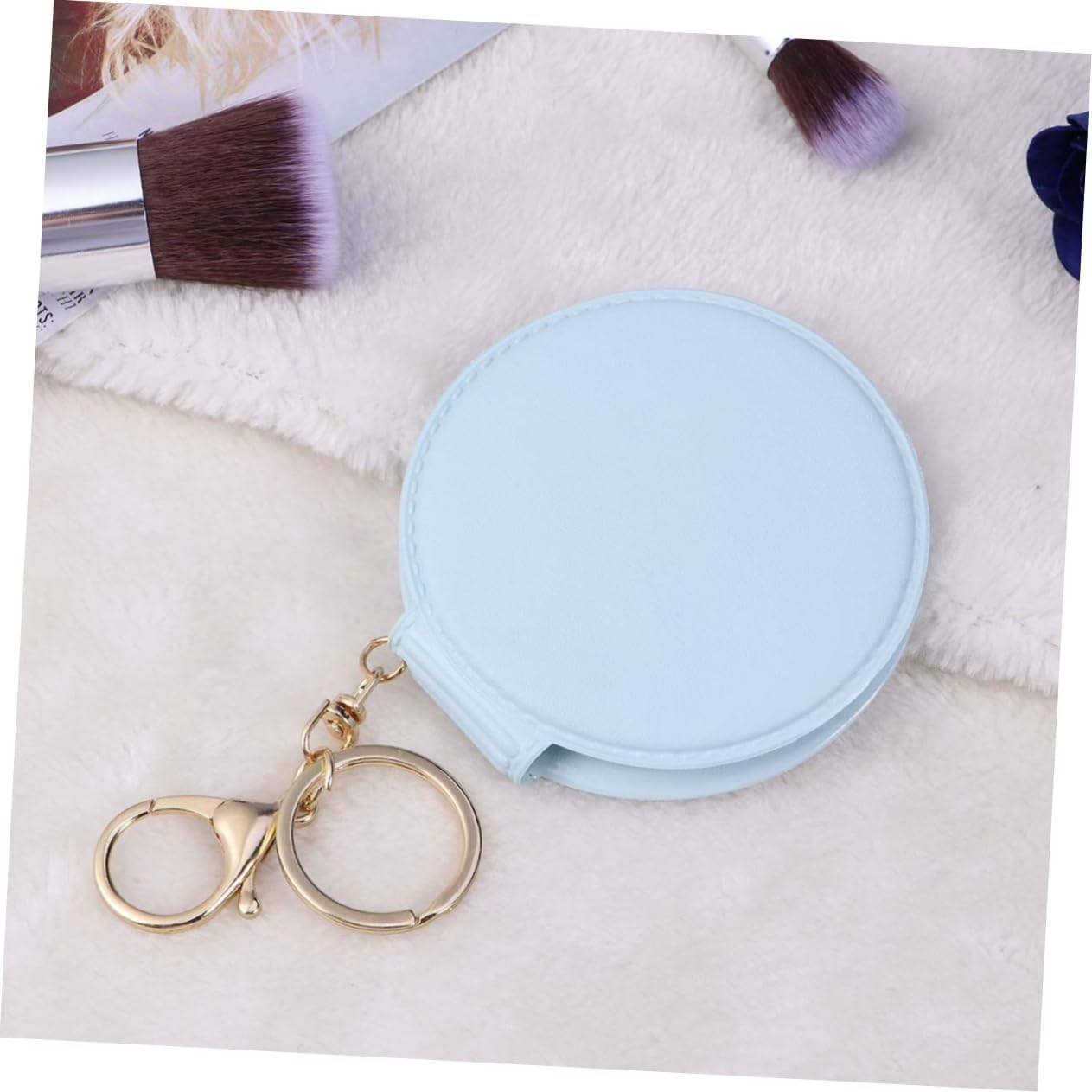 Angoily Mini Travel Makeup Mirror with PU Leather Frame