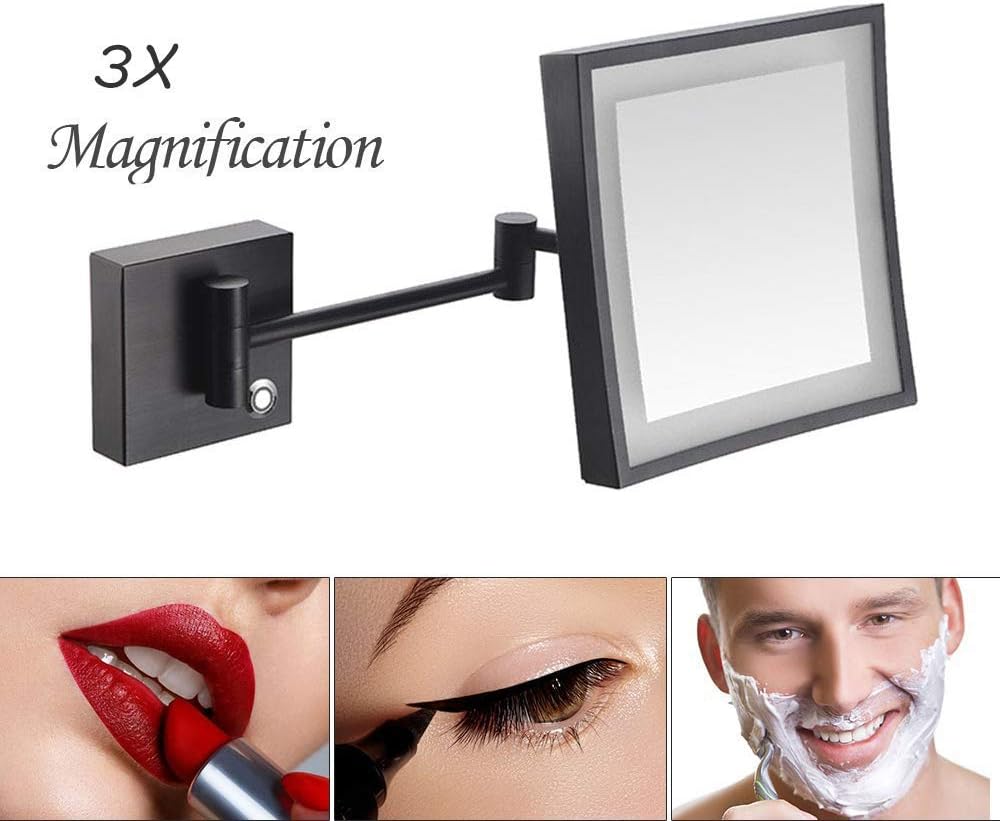 LCARY Wall Mounted Makeup Mirror with 3X Magnification 1