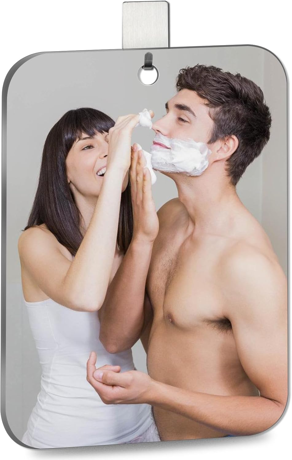 Shaving Mirror with Handheld Mirror for Safe Bathroom Use