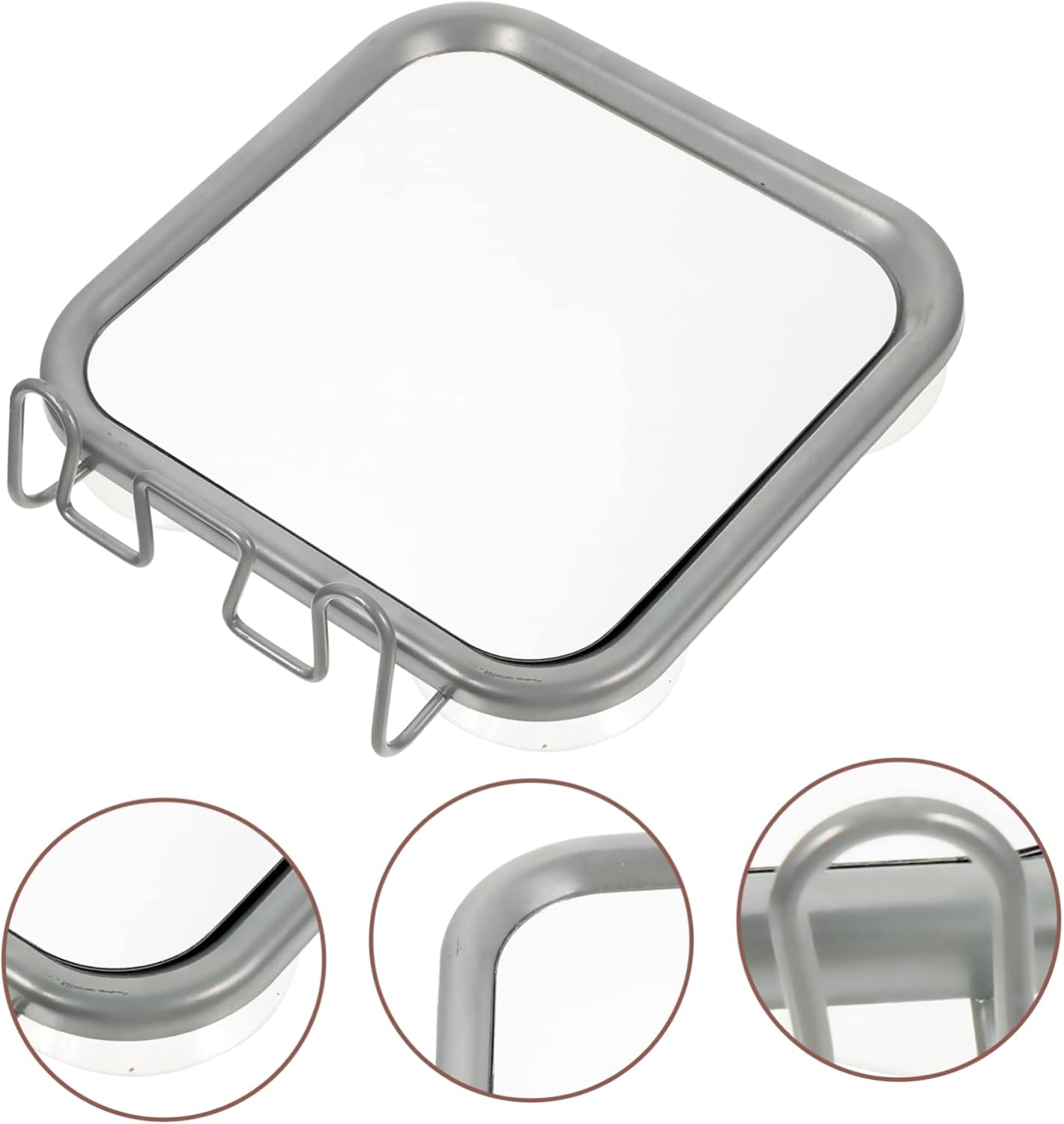 Stylish Hook Vanity Mirror with Light for Bath and Shower