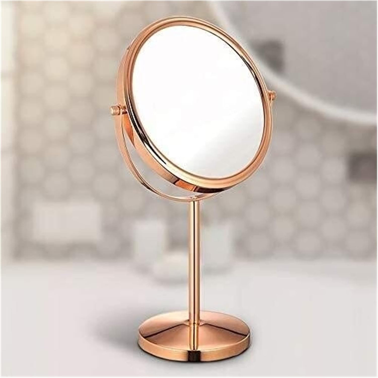 Eliveshown Wall-Mounted Vanity Mirror with HD Double Sided Rose Gold