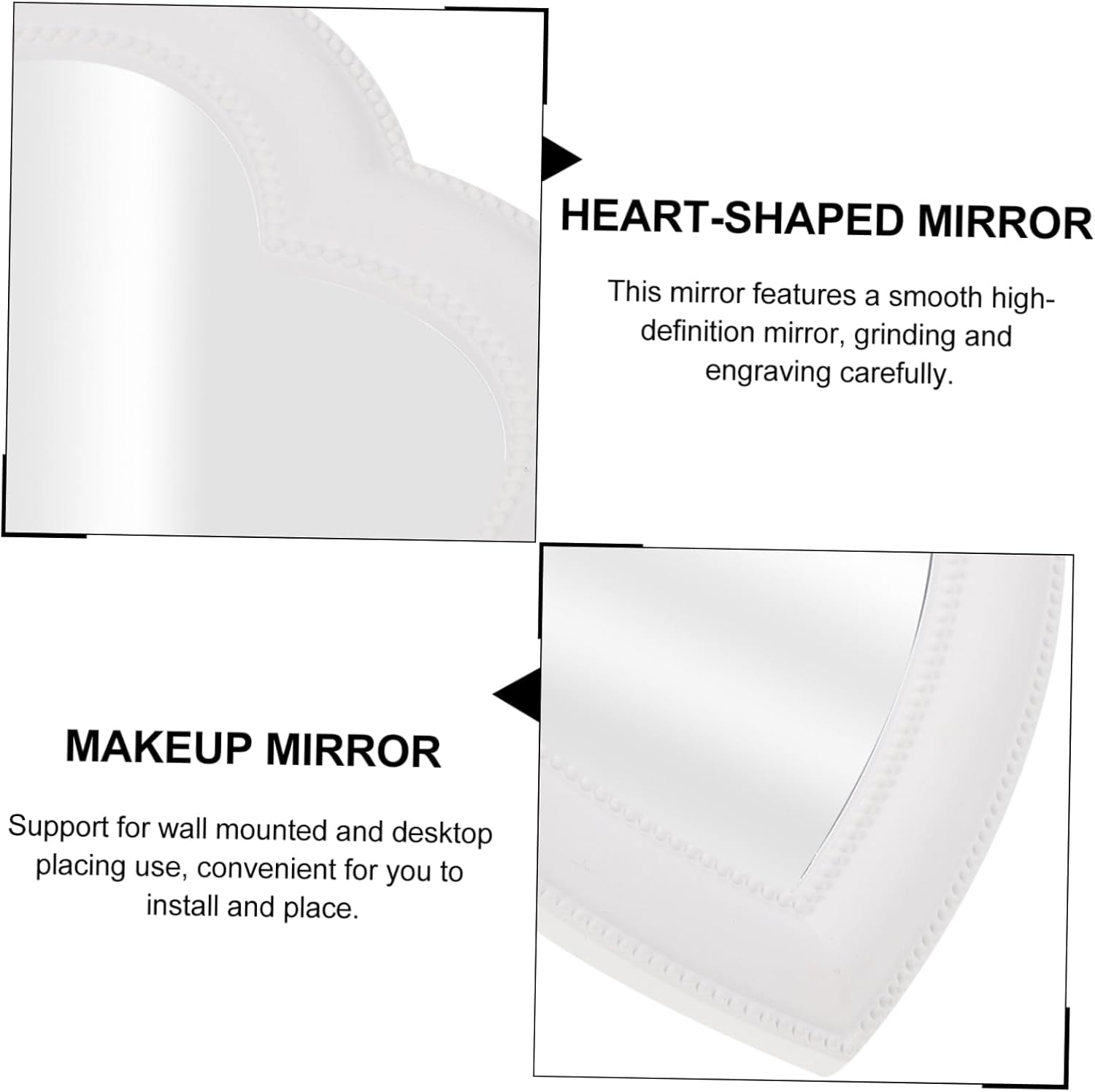 Heart Shaped Wall Mirror for Makeup Vanity