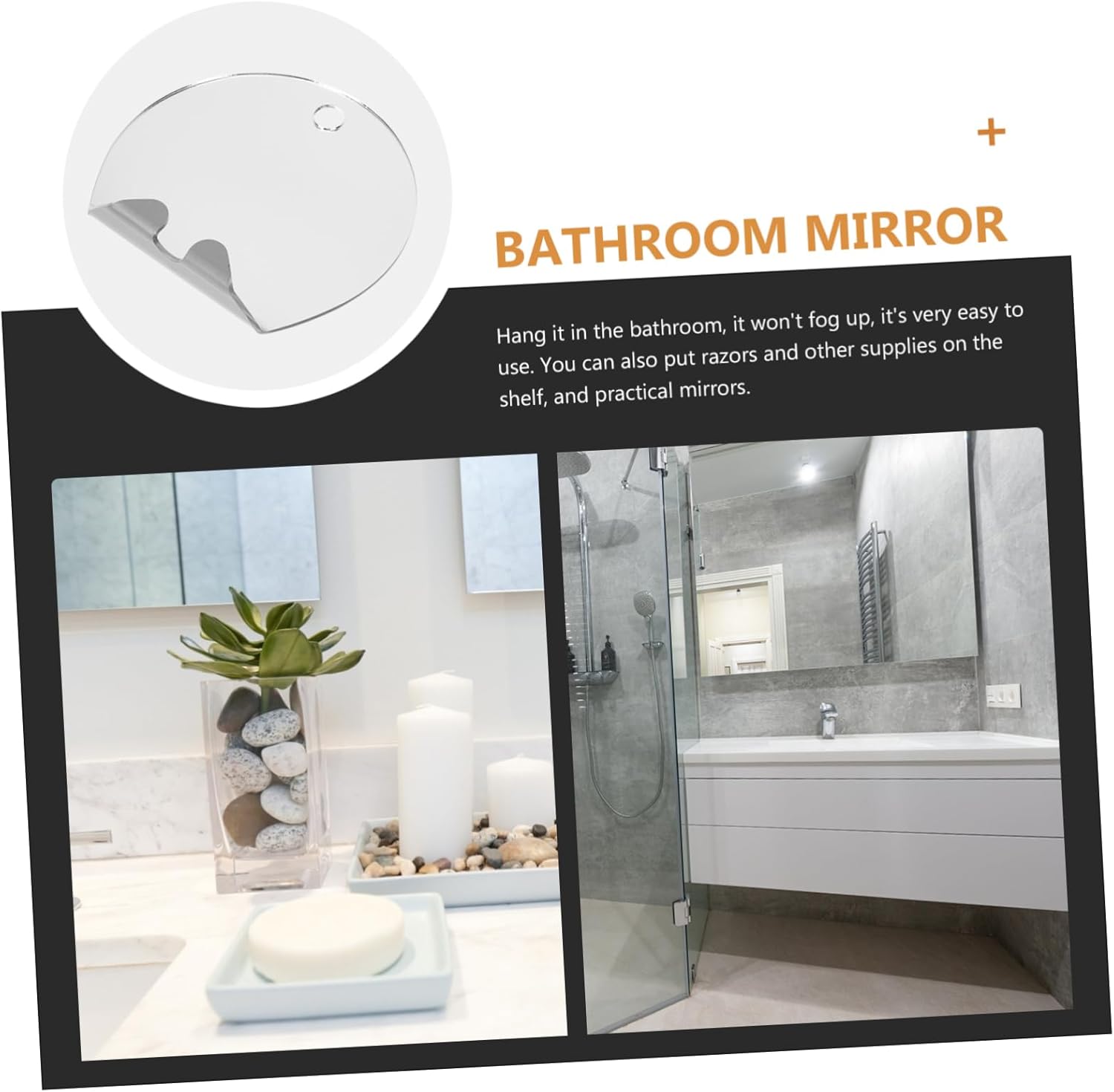 Ipetboom Bathroom Mirror Anti-Fog Travel Mirror Set