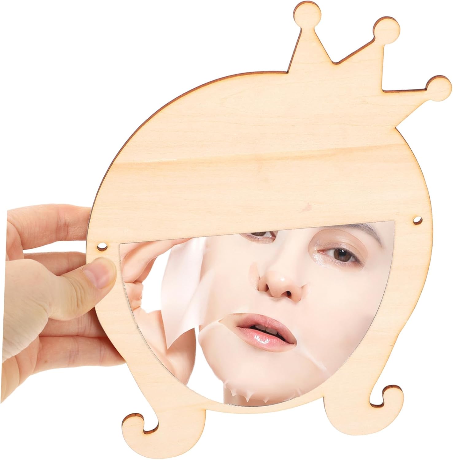 Cute Wooden Makeup Mirror for Girls Home Decor