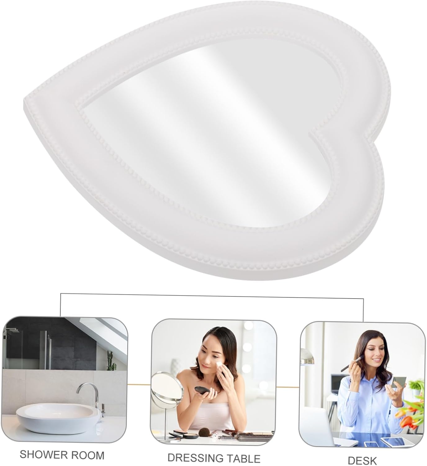 Heart Shaped Wall Mirror for Makeup Vanity