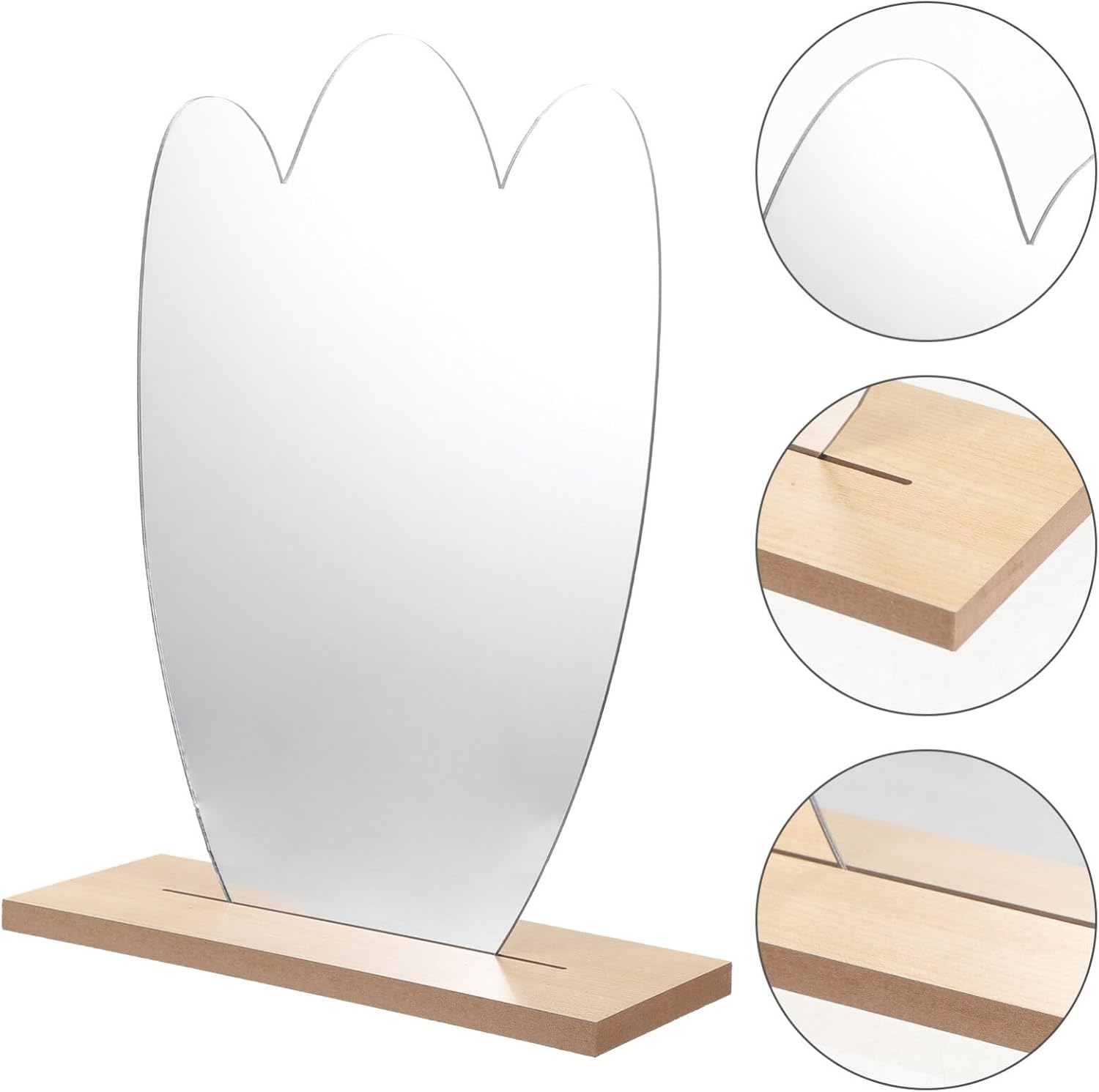 Cute Irregular Desk Mirror with Sturdy Stand