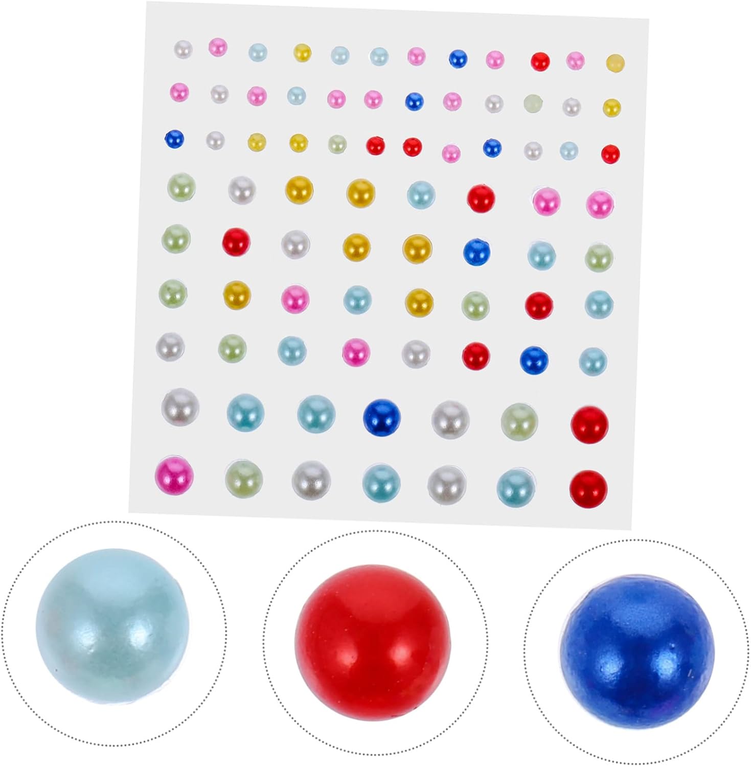 Lurrose 4sets Facial Diamond Sticker Clear Rhinestones
