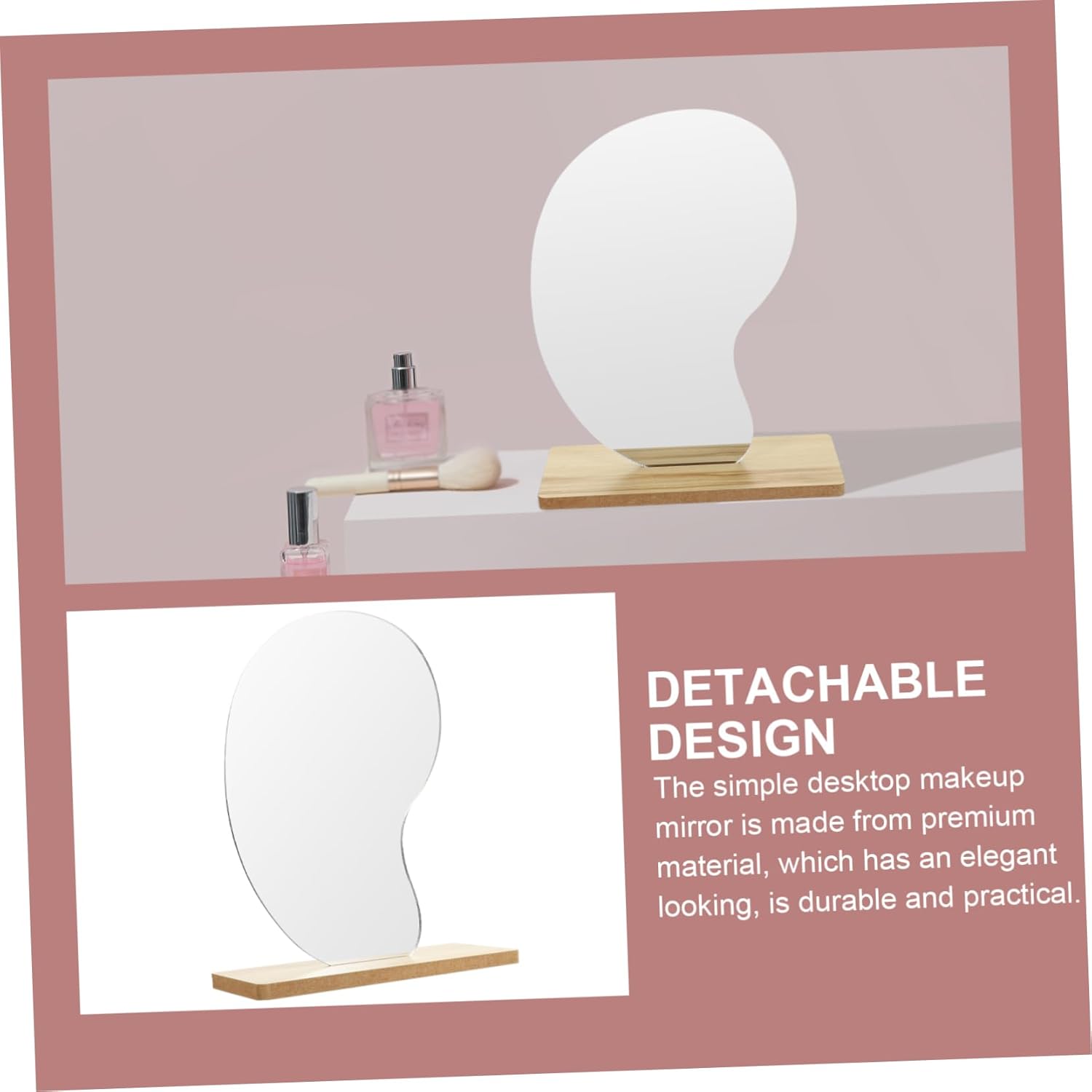 Elegant Flip Movable Makeup Mirror with LED Stand