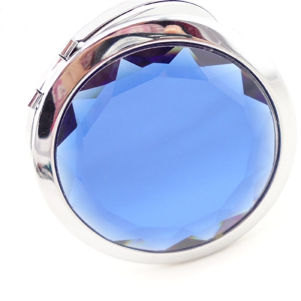 MELADY Mini Portable Makeup Crystal Metal Double Sides Mirrors
