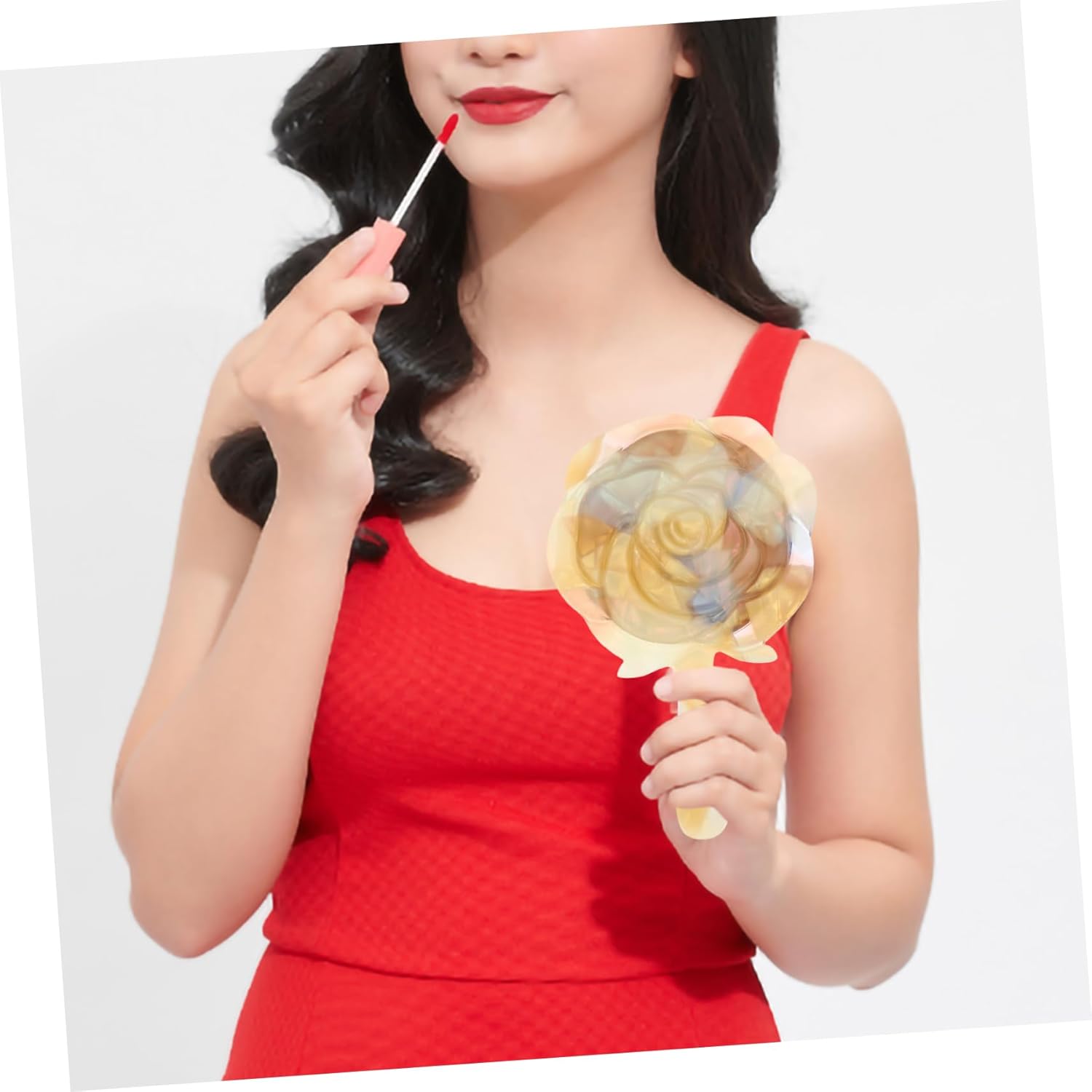DOITOOL Heart Shaped Compact Travel Mirror for Women