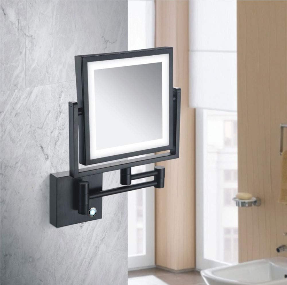 DEIHGE 3X Magnifying Wall Mount Vanity Mirror with LED Light 360 Swivel