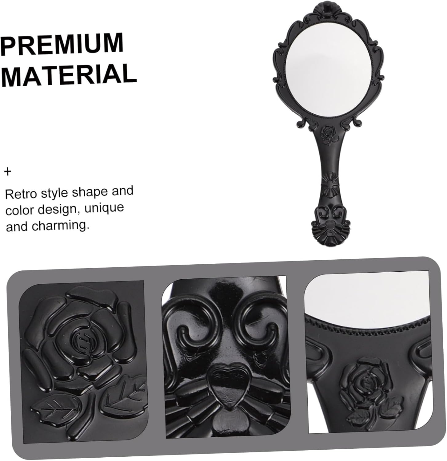 Mikinona Retro Gold Vanity Mirror Set 2pcs Portable Makeup Mirror