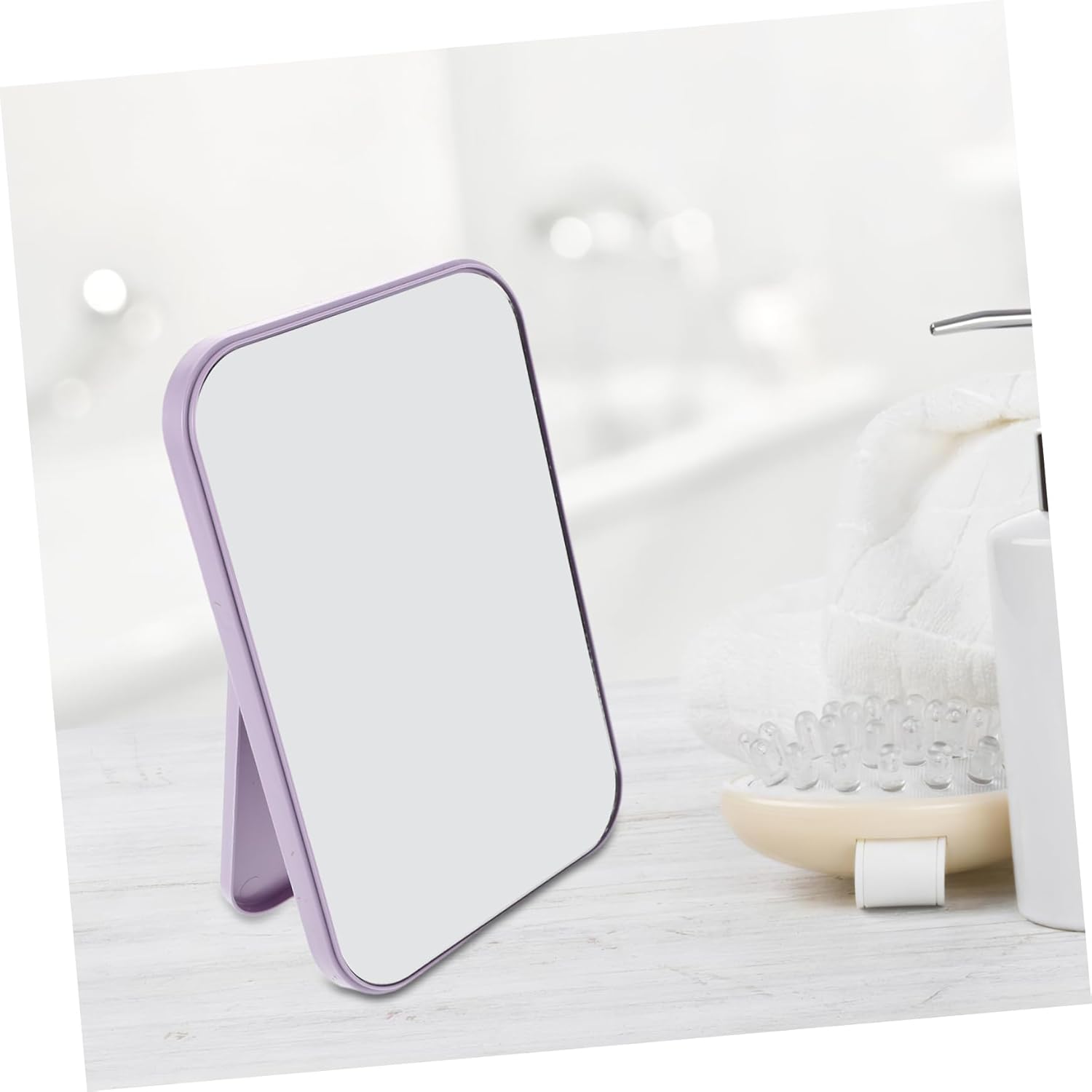 2pcs Lightweight Freestanding Vanity Mirror for Desk and Travel Use 1