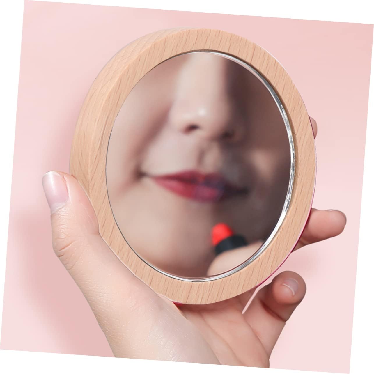 Portable Cosmetic Mirror with Retro Angel Design