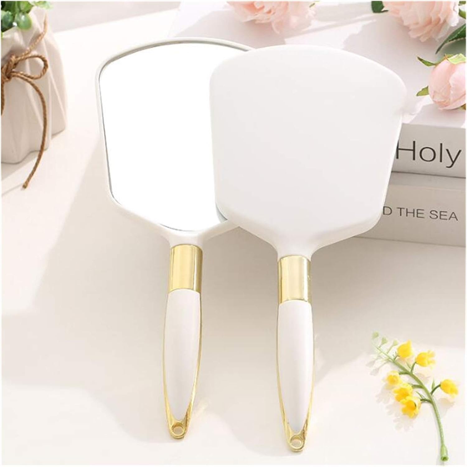 SUNESA Makeup Mirror 2pc Gold Rechargeable Lighted Mirror