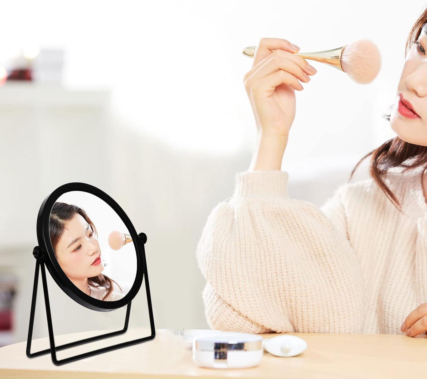 FOMIYES Rotating Vanity Mirror Large Desktop Makeup Stand