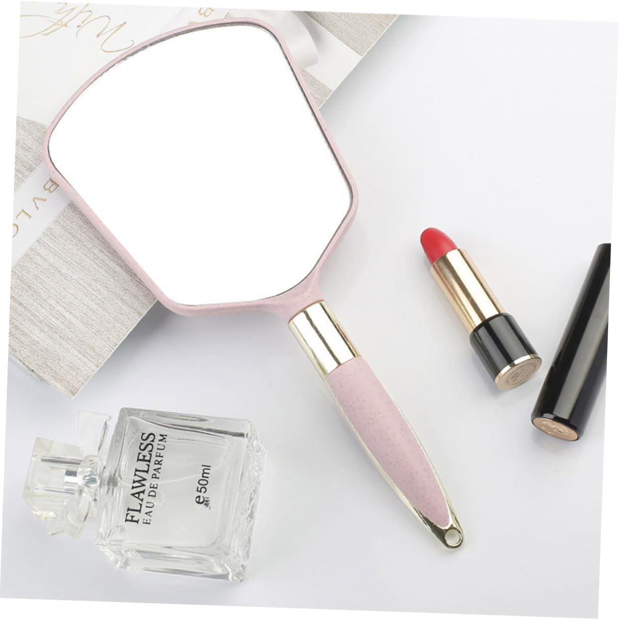 PLAFOPE Handheld Mirror with Handle Lightweight Portable Vanity Makeup Mirror