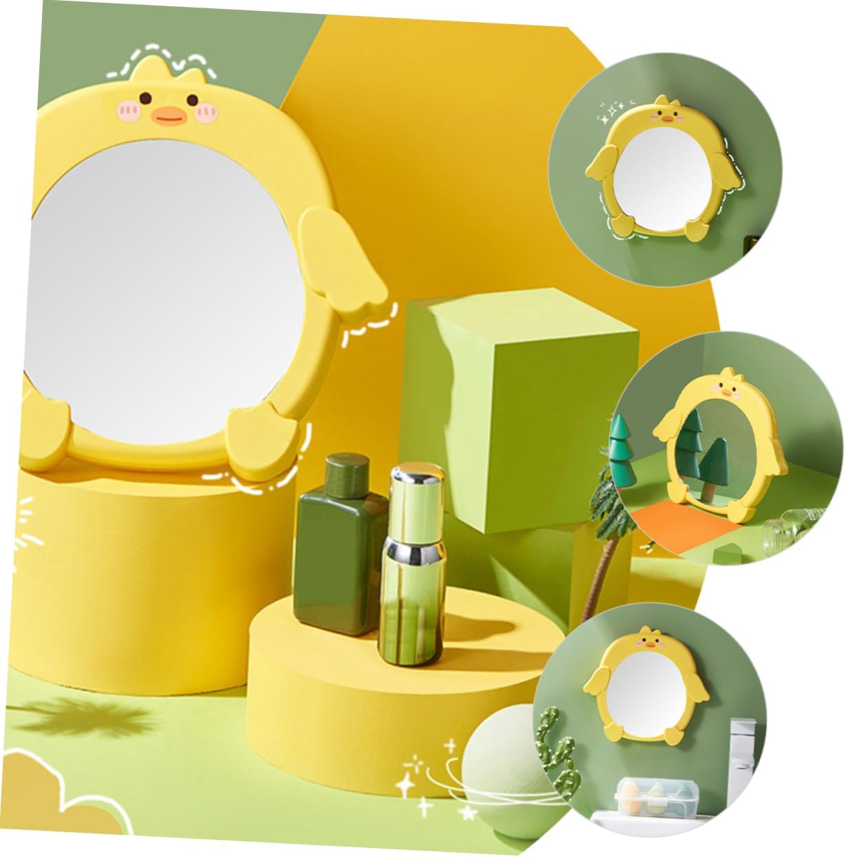 FOYTOKI Cartoon Duck Makeup Mirror